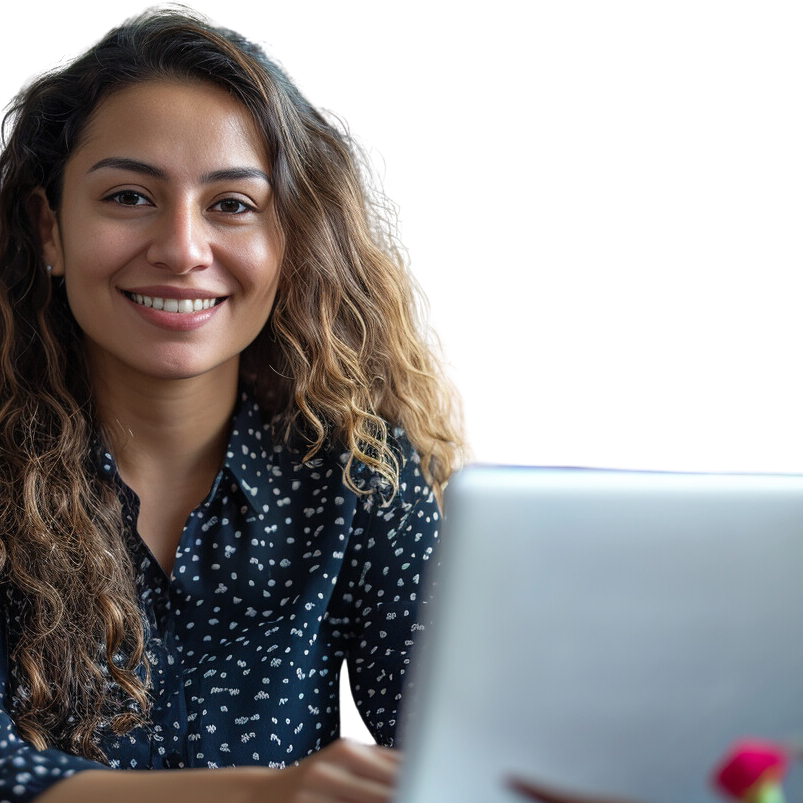 Latina Pastor at Laptop